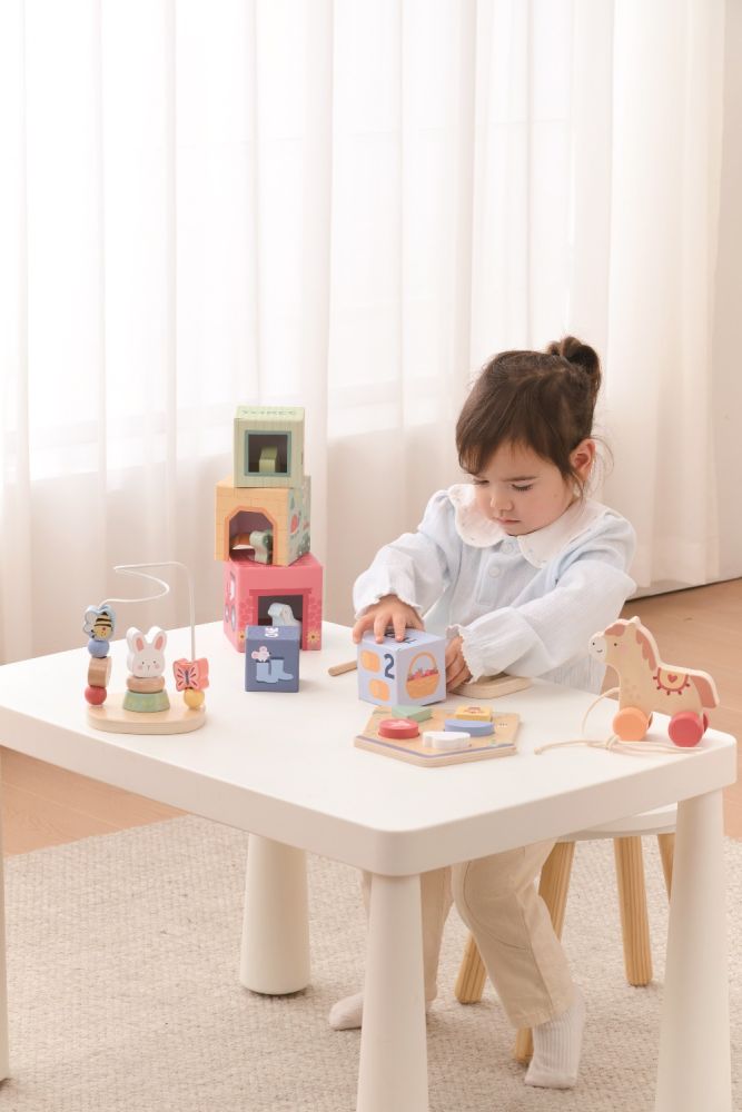 Drevená Montessori súprava 5v1 Hraj sa a uč sa, Lelin