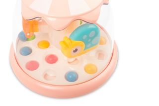 Toyz Edukačná hračka Vlčík so zvieratkami – ružová, kolotoč, 6m+ (2)