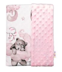 6-ti dílná výhod. sada s dárkem pro miminko Baby Nellys, 120x90 Zvířátka na mráčku, růžová (9)