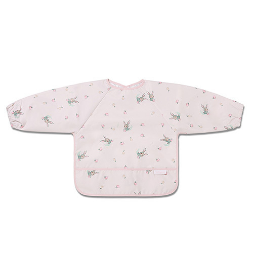 Nepremokavá zásterka s rukávmi Bunny, šedoružová, BabyOno