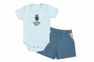 2D súprava - body s krátkym rukávom + kraťasy, Super Boy, veľ. 74 (3)