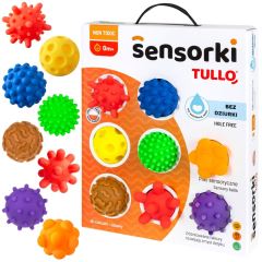 Tullo Senzorické loptičky farebné 8 ks bez dierok – 59–77 mm, 0m+ Tullo Senzorické loptičky farebné 8 ks bez dierok – 59–77 mm, 0m+