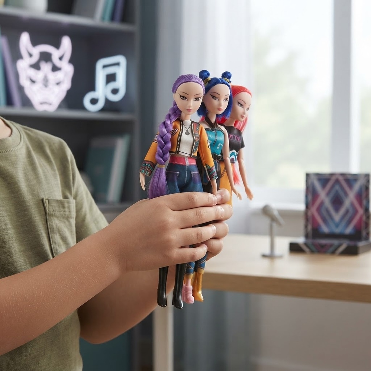 Súprava figúrok Demon Hunters K-pop Spievajúce 3ks 30 cm