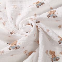 Mušelínové plienky BabyOno, Super Soft béžové, 100% bavlna, 3 ks x 70x70 cm, Medvedík I (3)