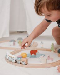 Bigjigs Toys Drevená vláčikodráha pri lese (8)