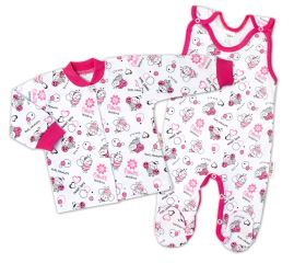 Baby Nellys  2-dílná sada, bavlněné dupačky s košilkou Berušky, bílá
