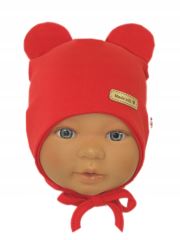 Čepička na zavazování, bavlna, Little Teddy, Baby Nellys, červená (1)