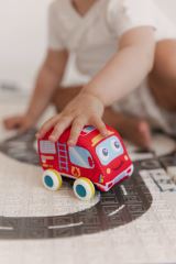 Plyšové autíčka s cestnou podložkou – sada 4 ks, naťahovacie (8)