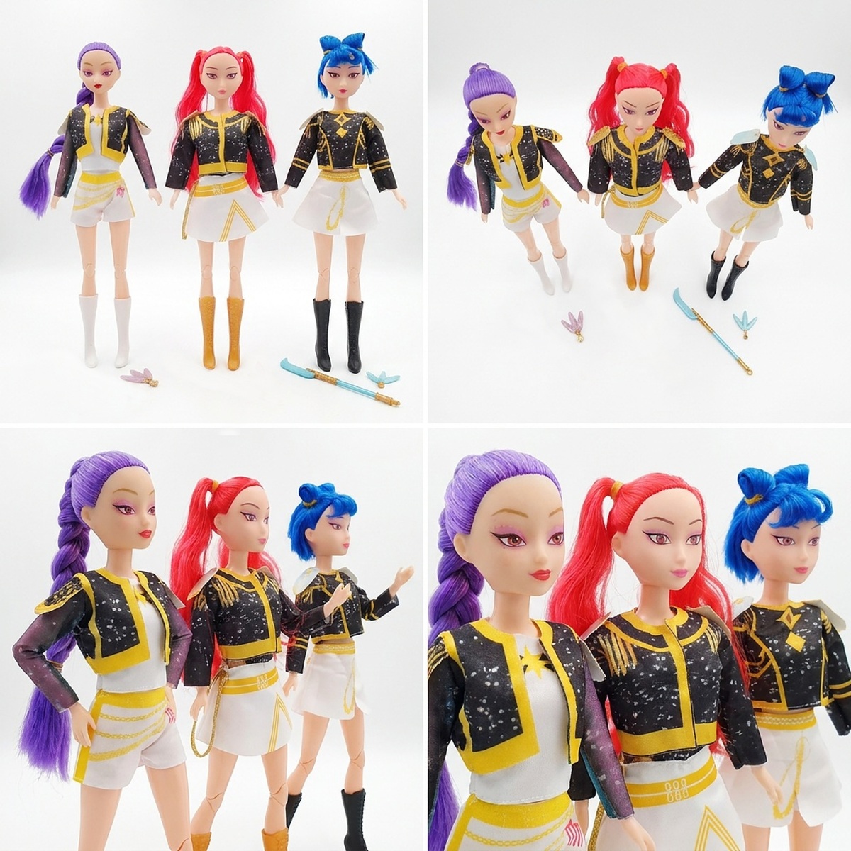 Sada spievajúcich figúrok Demon Hunters K-pop Melody 3 ks 30 cm