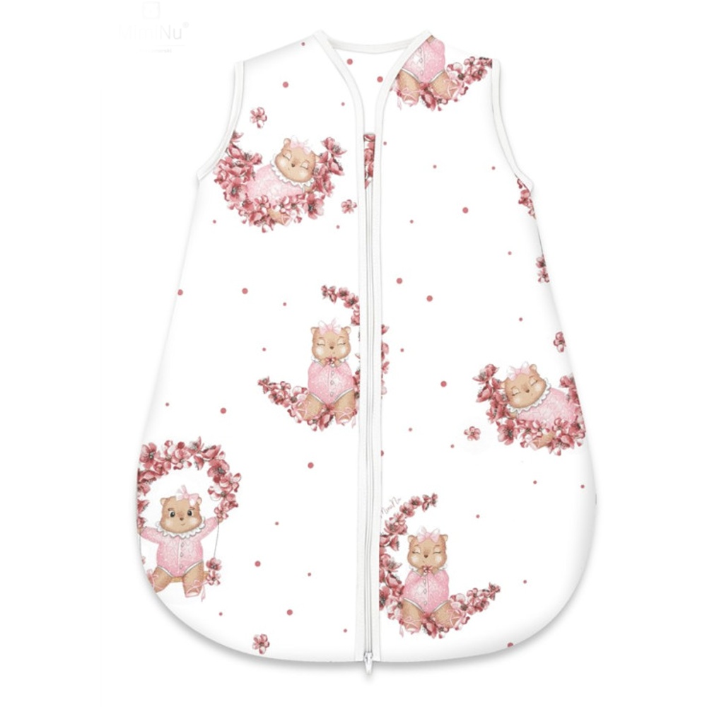 Spací vak, bavlna "AVI" celoročná na zips 74 cm, Betty - ružová