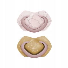Cumlík Light Touch 0–6 m silikónový symetrický 2 ks GOLD Pink – ortodontický, BPA free (2)