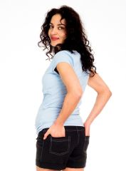 Be MaaMaa Těhotenské kraťasy Jeans - černé (3)