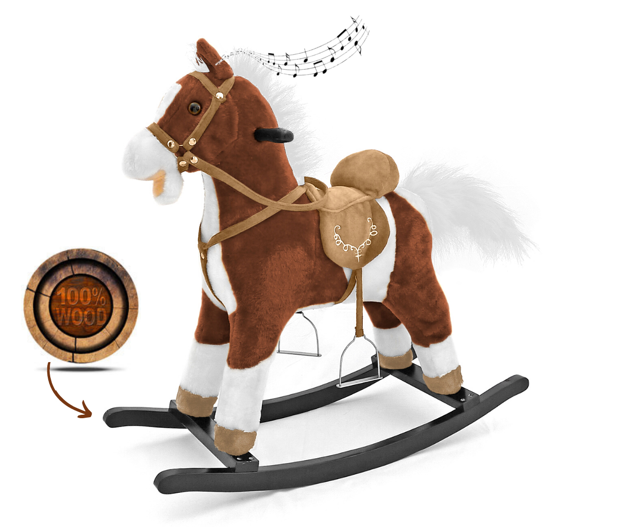 Hojdací koník Mustang Dark Brown – Milly Mally