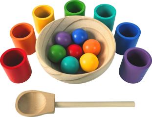 2Kids Toys Dúhové guličky a kalíšky 7 farieb