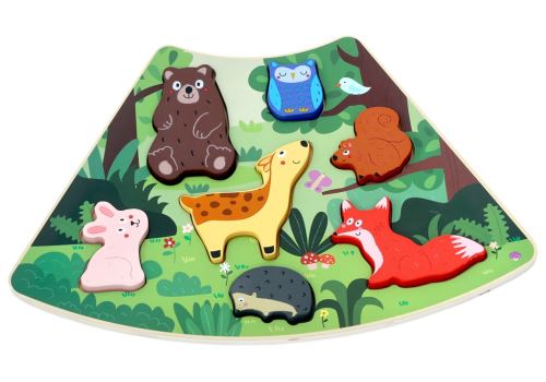 Drevené puzzle Lesné zvieratká prepojiteľné, 7 dielkov