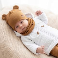 Z & Z Dvojvrstvová bavlnená čiapočka LOVE TEDDY, medová horčica (6)