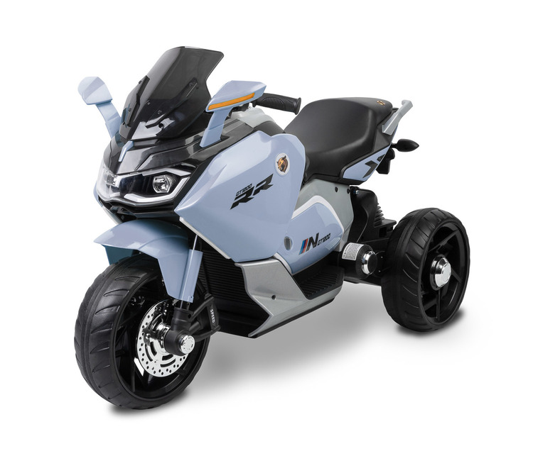 Elektrická trojkolka pre deti TOYZ – 2 motory, LED, USB, modrá
