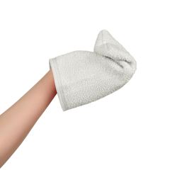 Detská umývacia rukavica XL Akuku – 100 % bavlna, 15×20 cm, od narodenia, sivá (2)