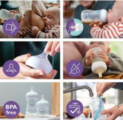Dojčenská fľaša Natural Avent, Response s ventilom AirFree, 260 ml (3)