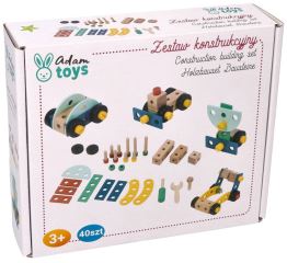 Drevená konštrukčná sada pre deti, 40 dielov Adam Toys (8)