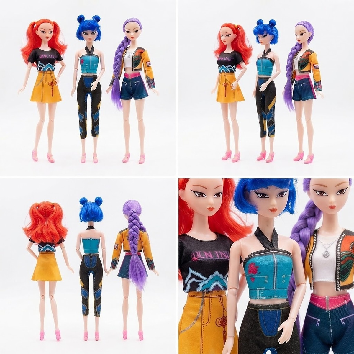 Sada figúrok Demon Hunters K-pop s doplnkami 3ks 30cm