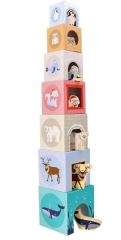 Adam Toys Skladacia pyramída s drevenými zvieratkami, Antarktída (3)