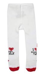 Baby Nellys Bavlněné punčocháče I love mom & dad - červené (2)