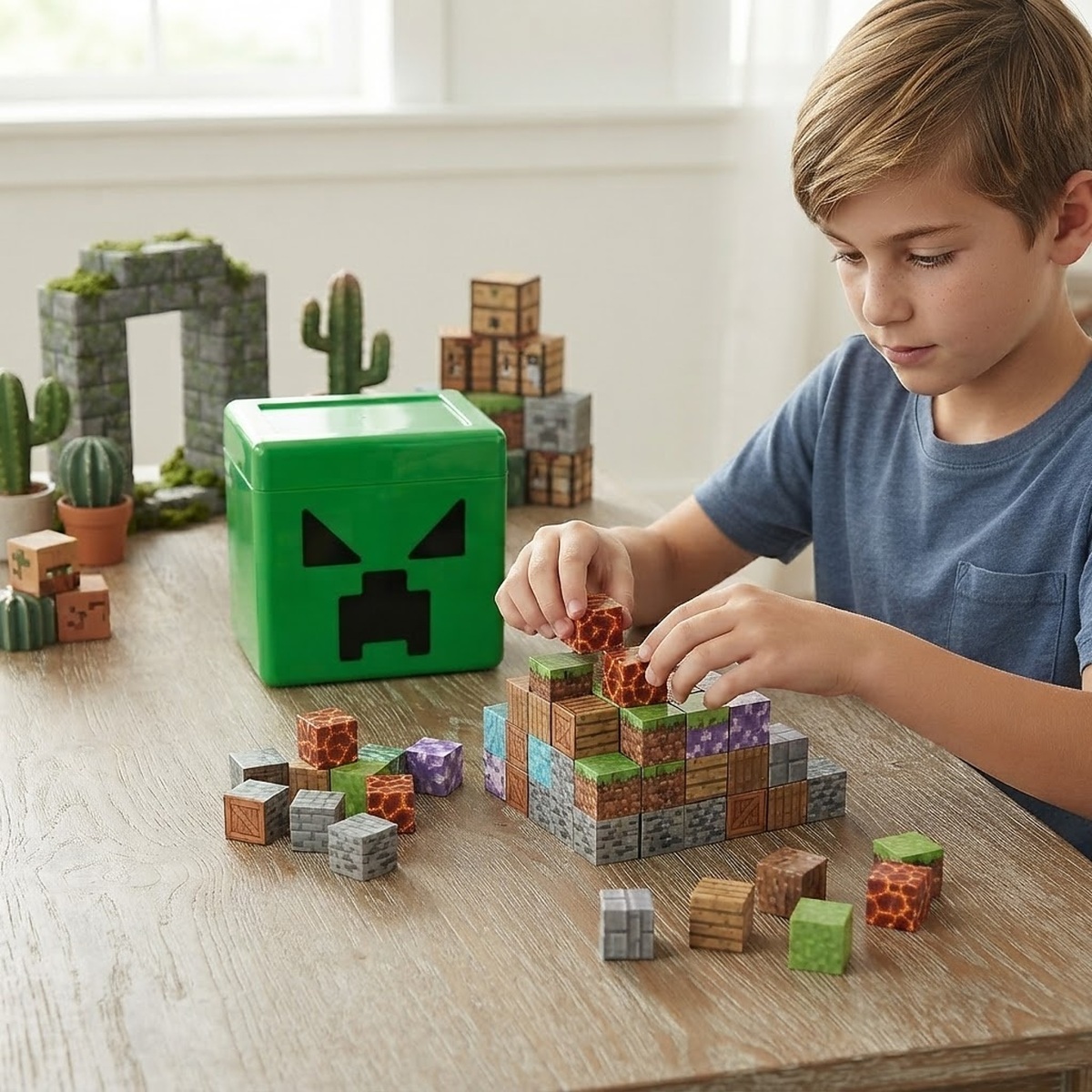 Magnetická stavebnica Minecraft Creeper v krabici Magic square 105ks
