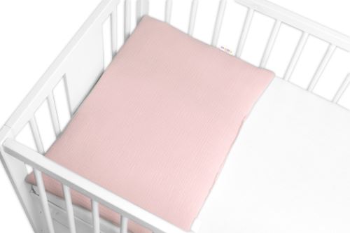 Mušelínový vankúšik s výplňou 40 x 60 cm, Baby Nellys, Maxi, púdrovo ružový (690432)