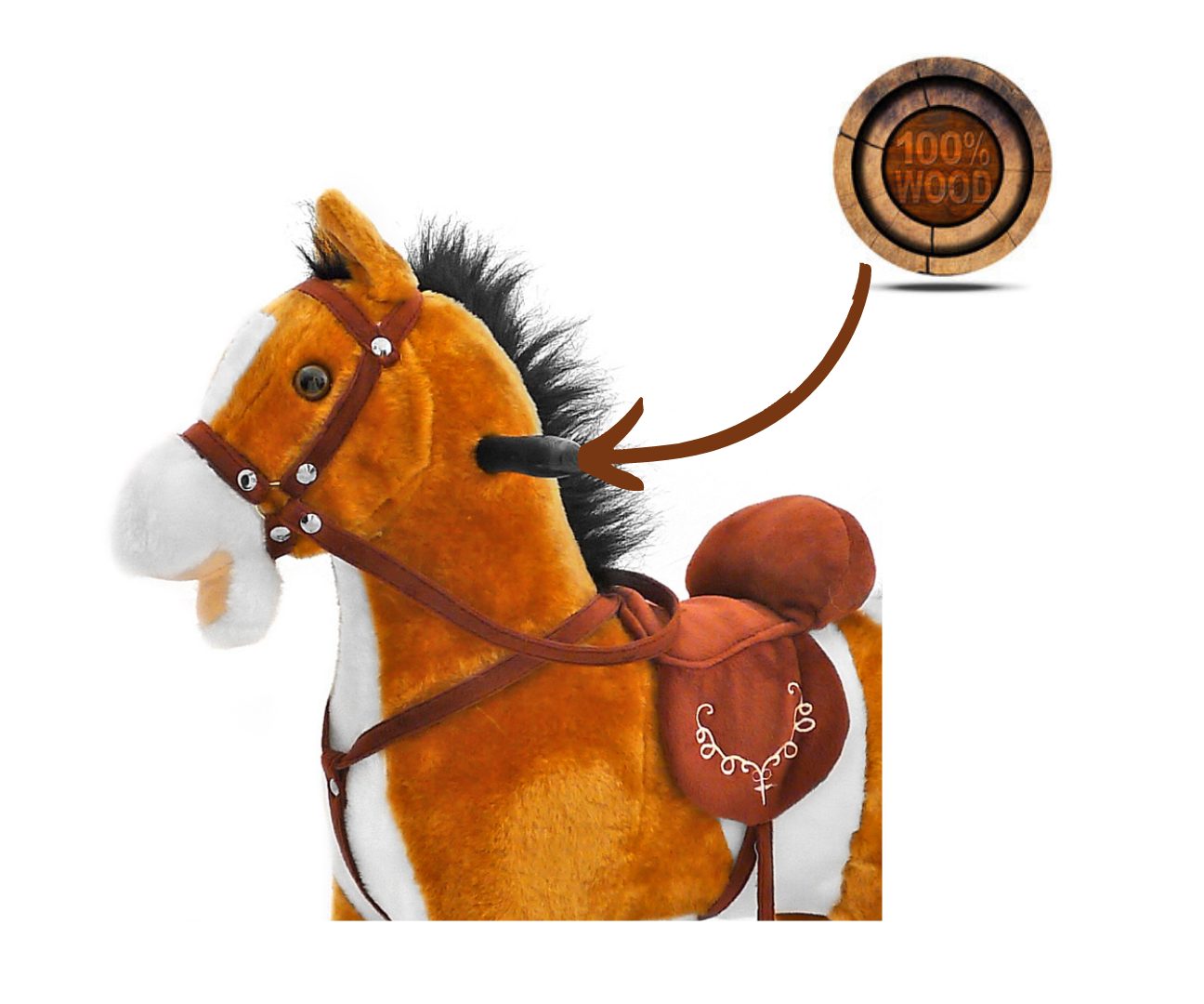 Hojdací koník Mustang Light Brown – Milly Mally