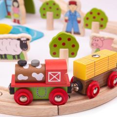Bigjigs Rail Drevená vláčikodráha farma (2)