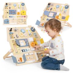 Veľká drevená Montessori senzorická tabuľa pre deti, vzdelávací panel XL