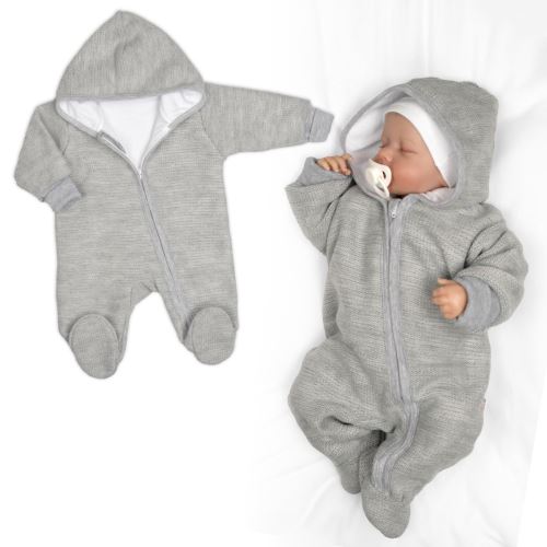 Pletený overal s kapucňou, CUTE - sivá Pletený overal s kapucňou, CUTE - sivá
