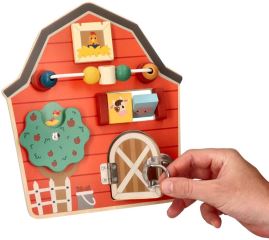 Aktívna edukačná drevená tabuľa, Farma - červená (5)