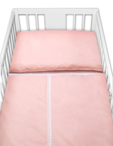Baby Nellys Luxusní 2 - dielne bavlnené obliečky - Royal Baby, pudrová (1)