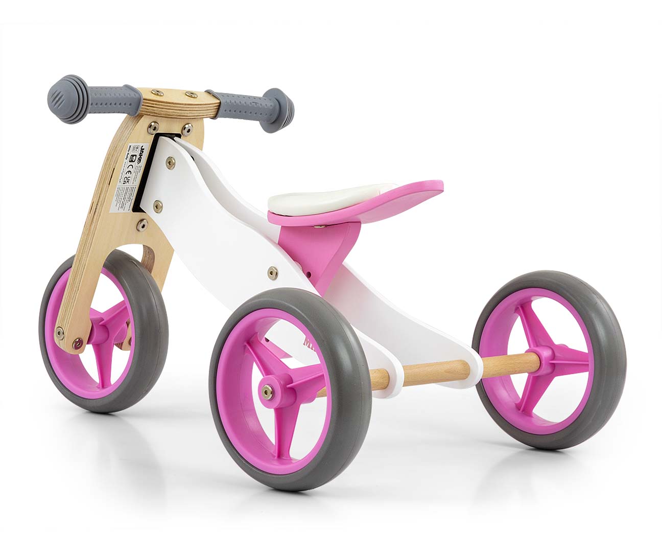 Drevené odrážadlo JAKE Classic Pink Milly Mally 2v1
