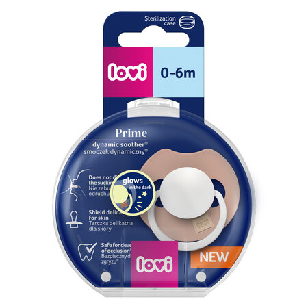Cumlík LOVI Prime Glow 0-6m, svietiaci, Blush