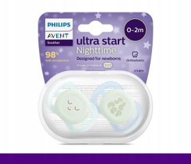 Ultra Start Nighttime cumlík 0–2 m, 2 ks – svietiaci, ortodontický, BPA FREE (3)