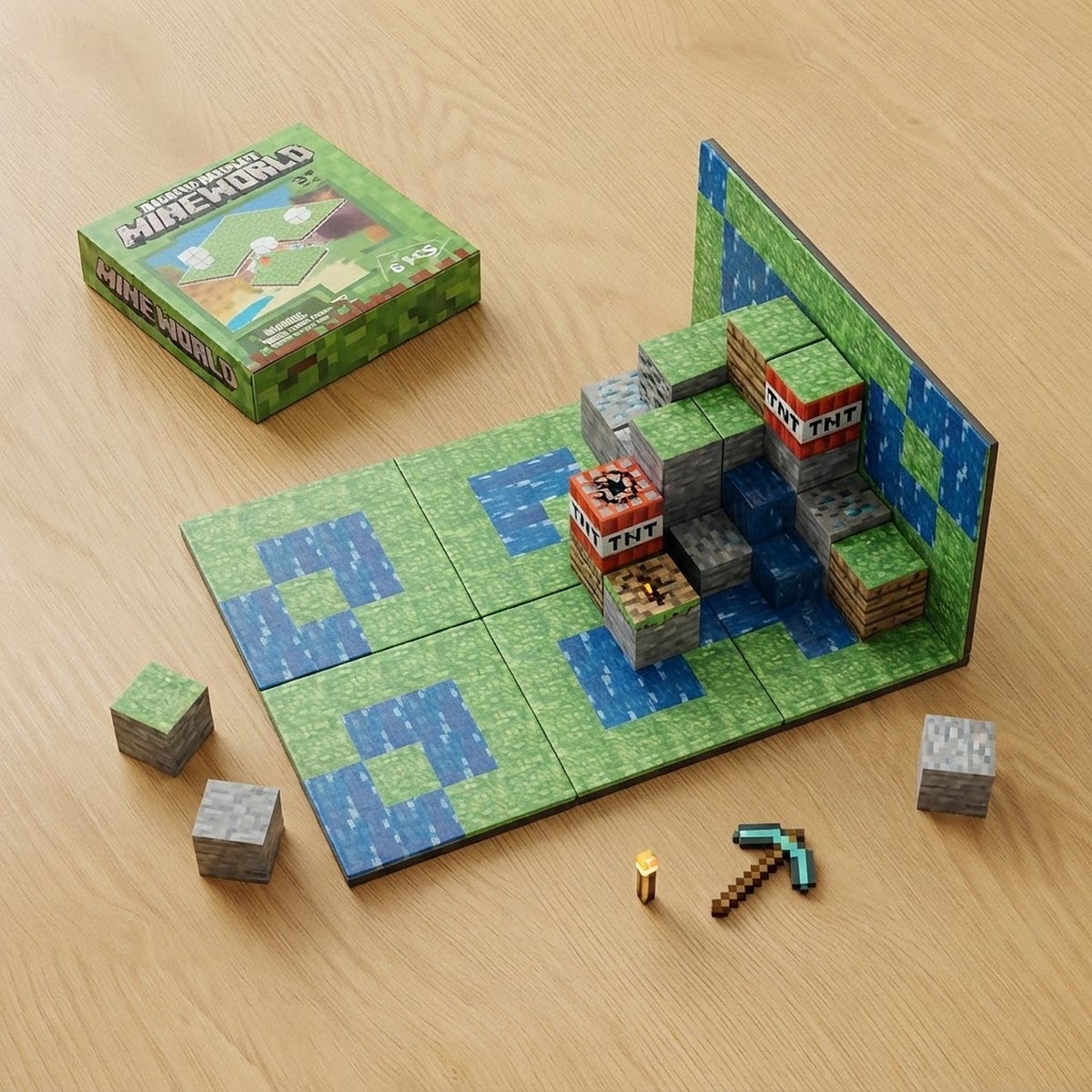 Podložka pre magnetické stavebnice Minecraft Natural 24x16cm