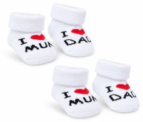 Dojčenské froté ponožky MUM&DAD, sada 2 páry, biele Dojčenské froté ponožky MUM&DAD, sada 2 páry, biele