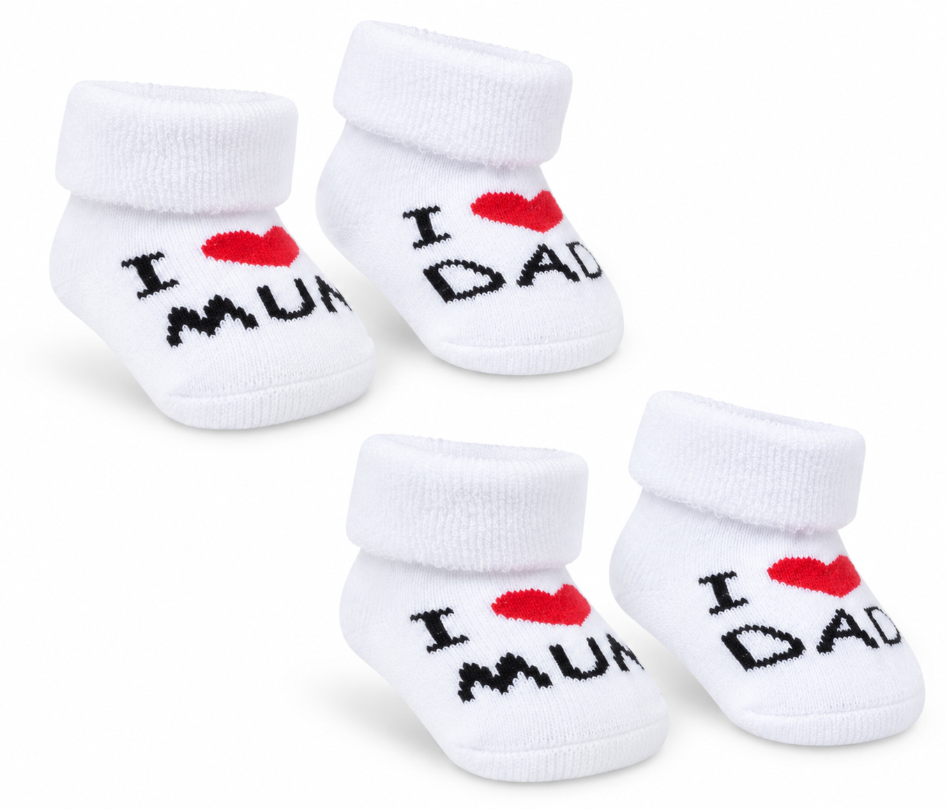 Dojčenské froté ponožky MUM&DAD, sada 2 páry, biele