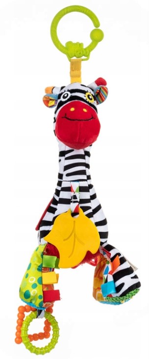 Bali Bazoo Závesná hračka do kočíka Zebra Zoya s melódiou, biela/ čierna