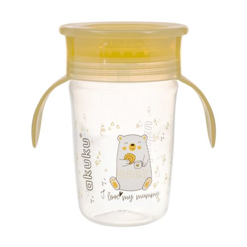 Nevylievajúci hrnček s úchytmi, I love mum Mummy 240 ml, transparentný/žltý (574860)