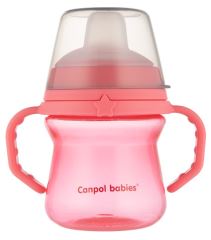 Nevylievací hrnček Canpol Babies s mäkkým náustkom, ružový, 150 ml (2)