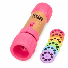 Detská baterka s projektorom Adam Toys – 48 obrázkov, 6 diskov, ružová, 3+