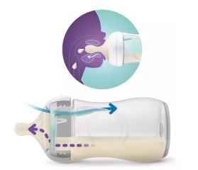 Dojčenská fľaša Natural Avent, Response s ventilom AirFree, 260 ml (1)