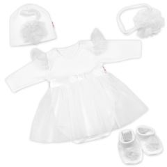 Luxusní 4D slavnostní sada oblečení pro miminko Girl - bílá (4)