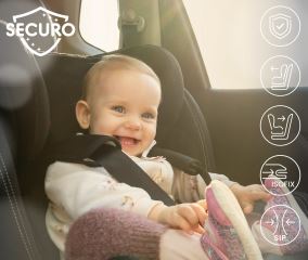 Detská autosedačka Securo 40-150 cm, otočná, ISOFIX, i-Size, 40-150, zelená (2)