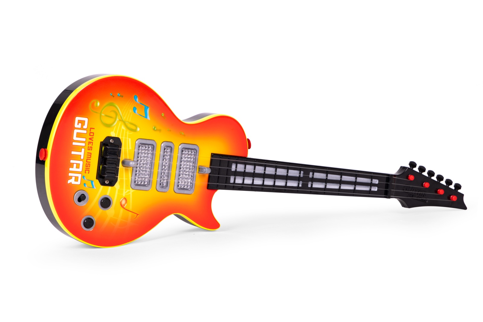 Detská rocková gitara s výučbou hry na gitare, s infračerveným senzorom a melódiami