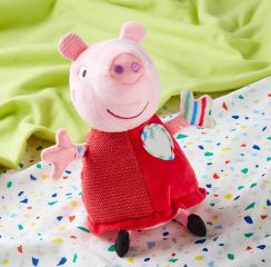 Zmyslová edukačná hračka PEPPAPIG, plyšová, 12,5 cm, červená (4)